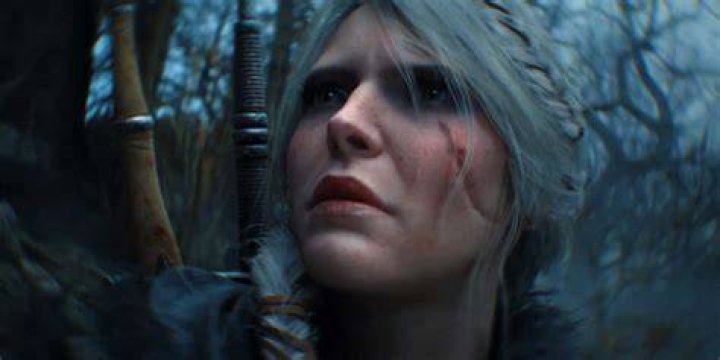 Ciri is looking at something off-screen on The Witcher.