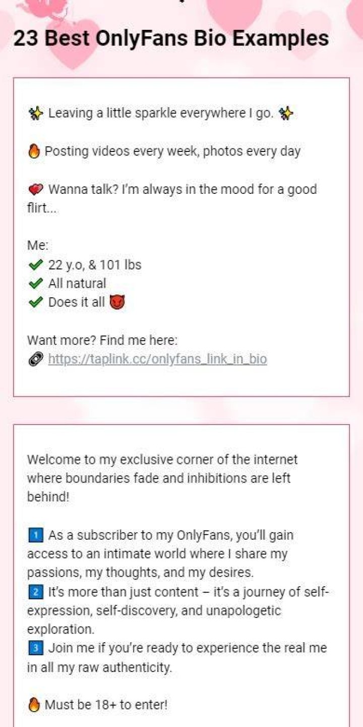 onlyfans bio ideas and Do's and Don'ts For Onlyfans Bio Section
