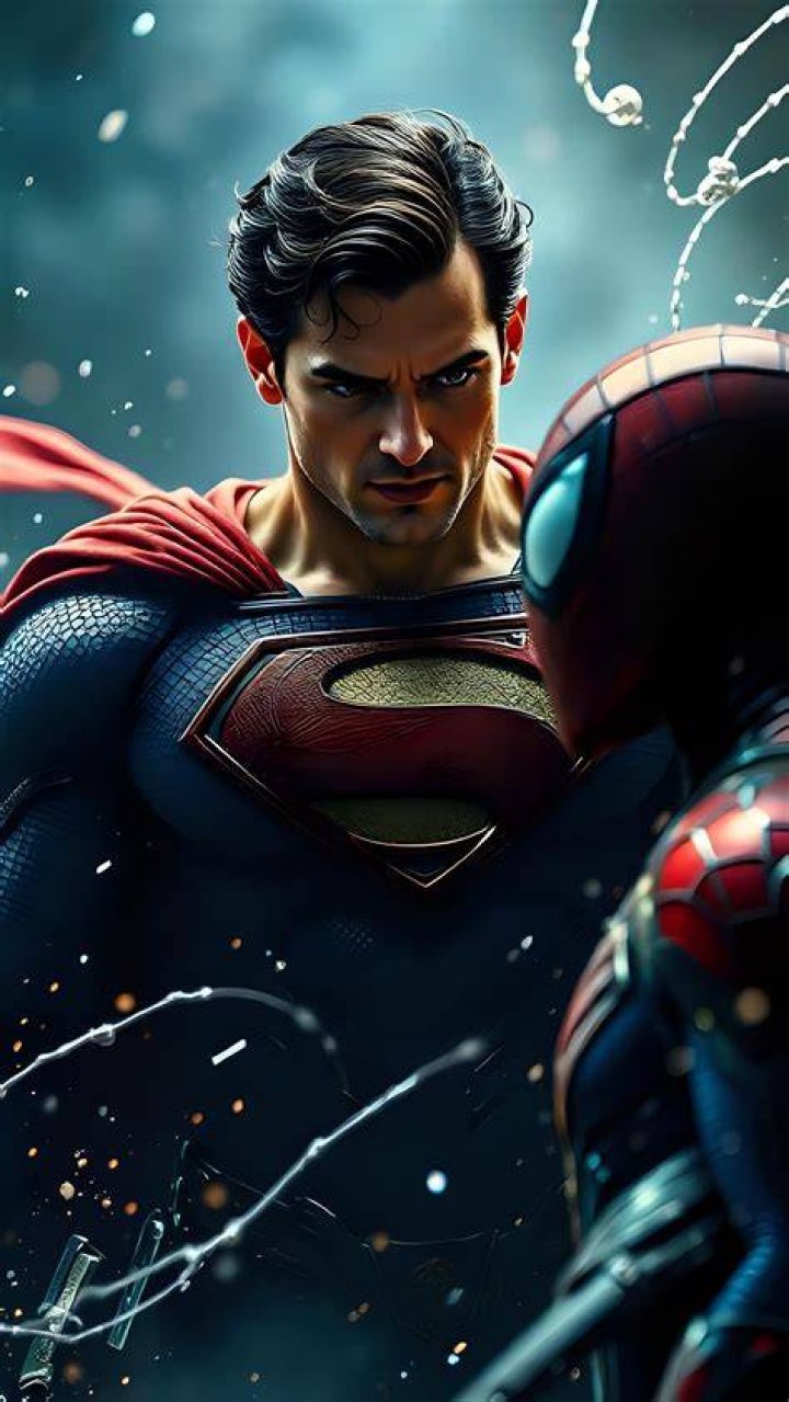 Spider-Man hitting Superman